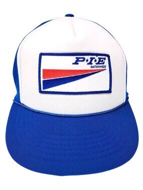Vintage P.I.E. Nationwide Blue White Trucker Hat Snapback Cap Trucking Transport